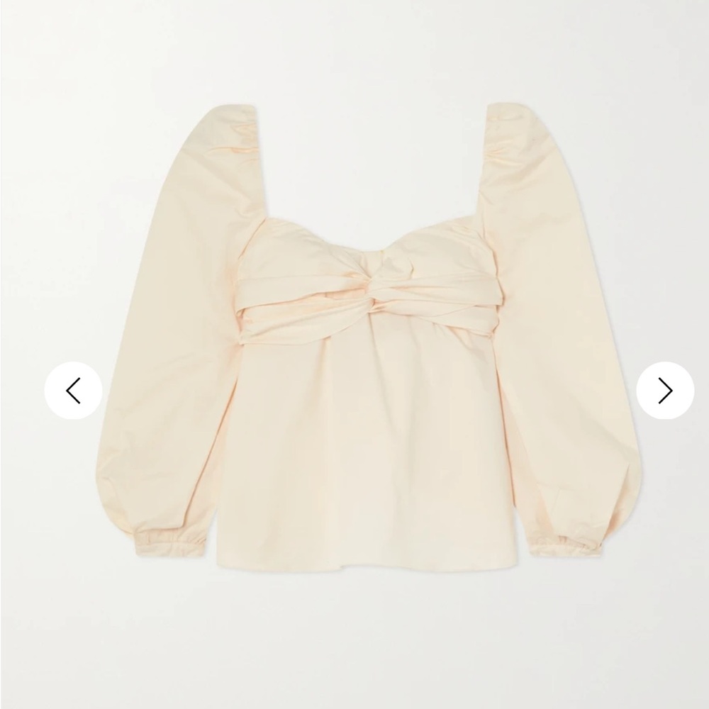 Johanna Ortiz Love Me Like 70s ruched stretch-cotton poplin blouse